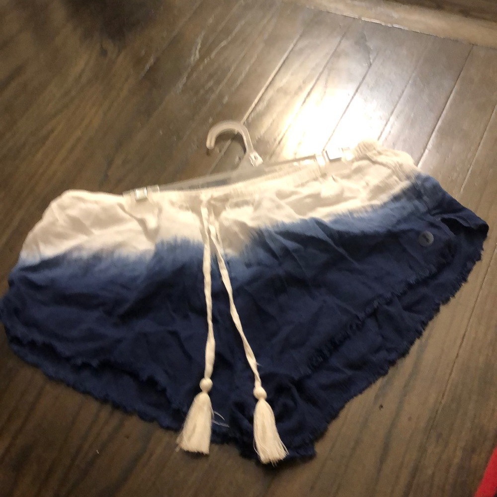 white and blue ombré shorts